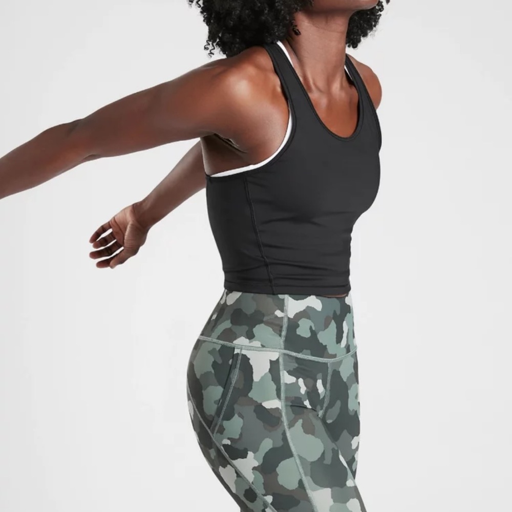 Athleta Lightening Crop Tank in SuperSonic (black)